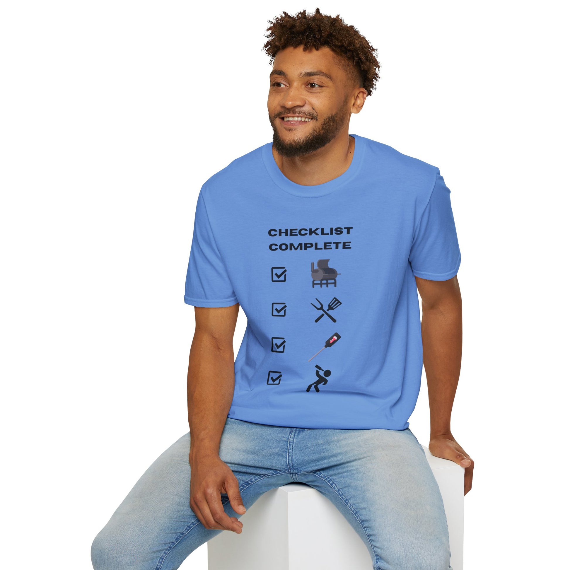 Checklist Complete™ Smoker Dad Edition – Funny Weekend Grilling T-Shirt for Backyard Kings.