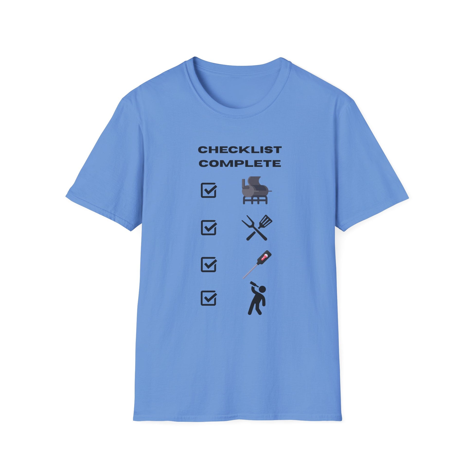 Checklist Complete™ Smoker Dad Edition – Funny Weekend Grilling T-Shirt for Backyard Kings.