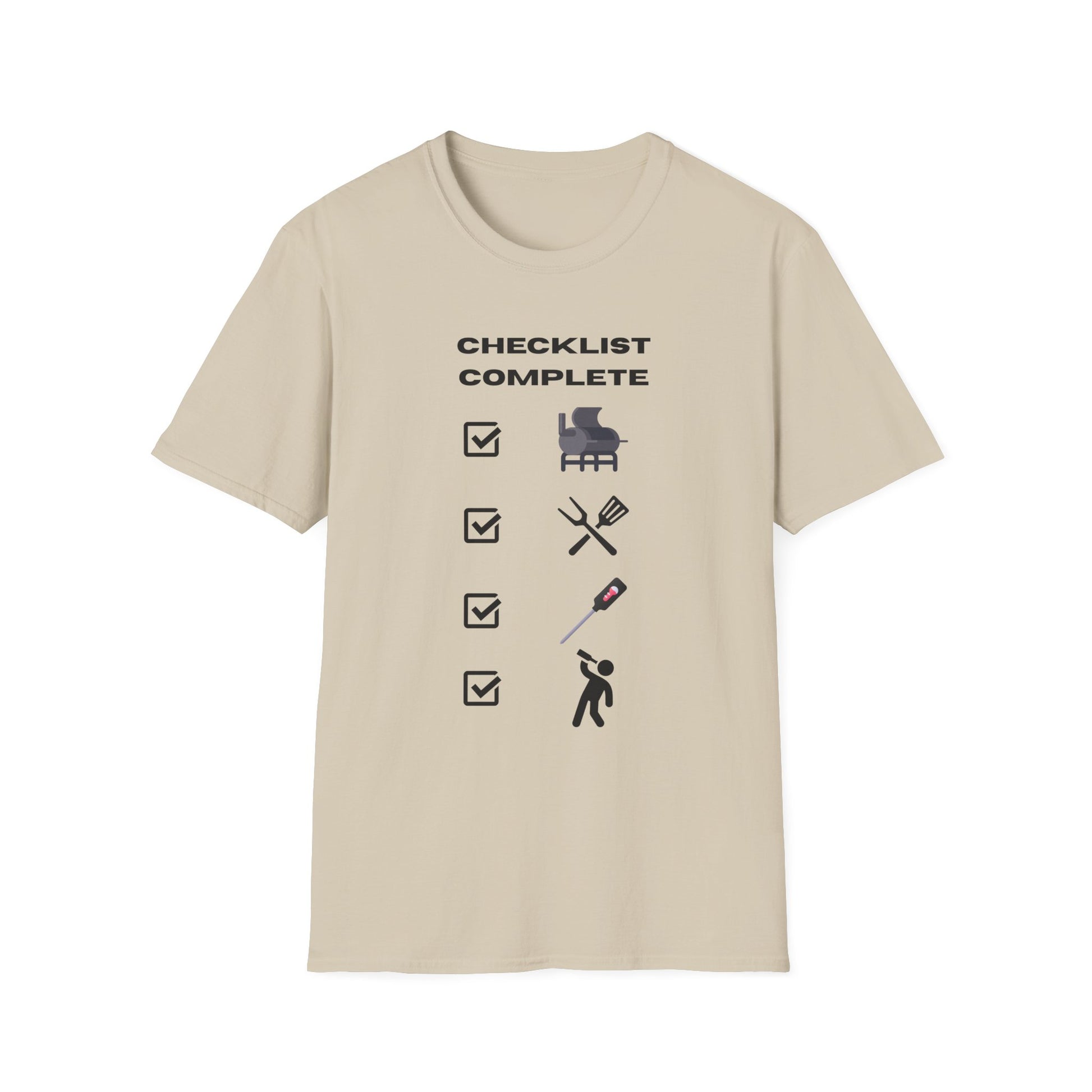 Checklist Complete™ Smoker Dad Edition – Funny Weekend Grilling T-Shirt for Backyard Kings.