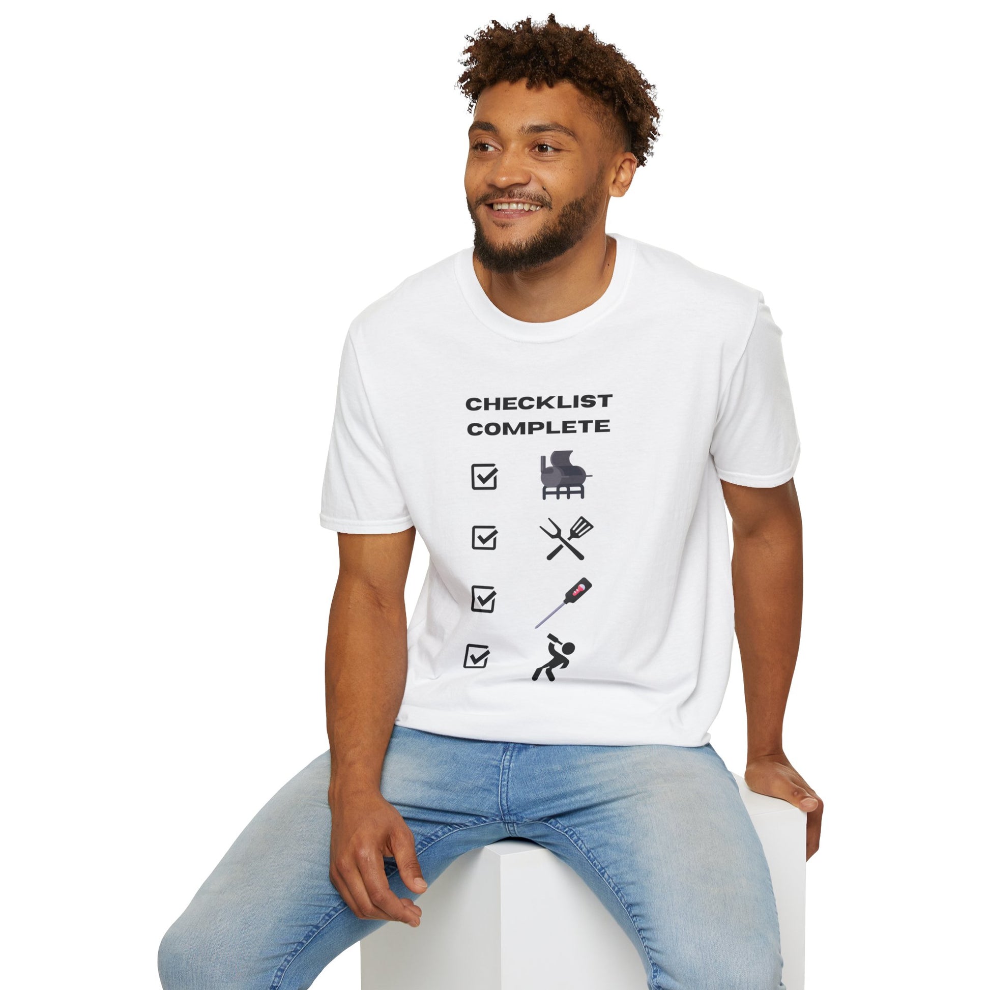 Checklist Complete™ Smoker Dad Edition – Funny Weekend Grilling T-Shirt for Backyard Kings.